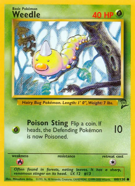 Weedle, Pokémon card B2 100 — Base Set 2 set
