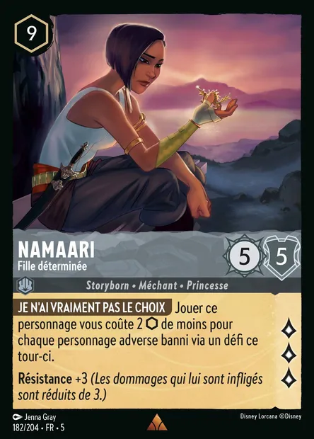 Namaari - Fille déterminée, carte Disney Lorcana CH5-182 — extension Ciel Scintillant