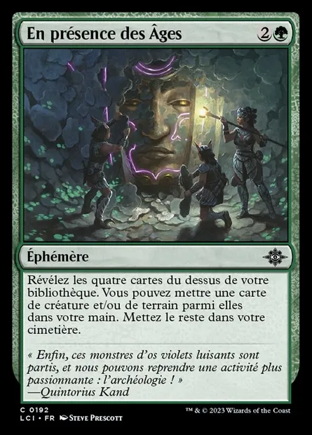 En présence des Âges, carte Magic LCI 192 — extension The Lost Caverns of Ixalan