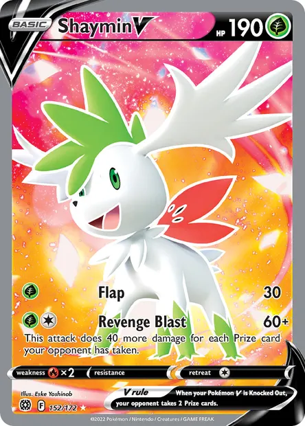Shaymin V, Pokémon card BRS 152 — Brilliant Stars set
