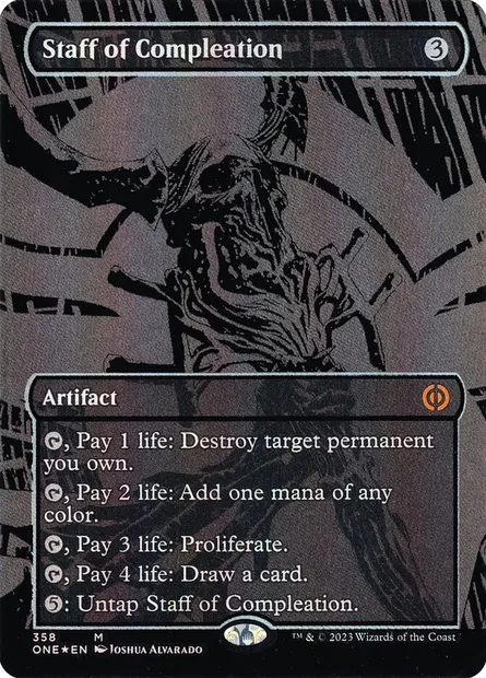 Staff of Compleation, Magic card ONE 358 — Phyrexia: All Will Be One set