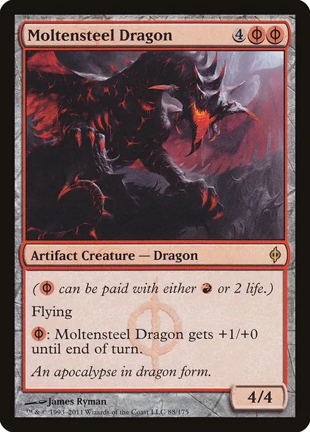 Moltensteel Dragon, Magic card NPH 88 — New Phyrexia set
