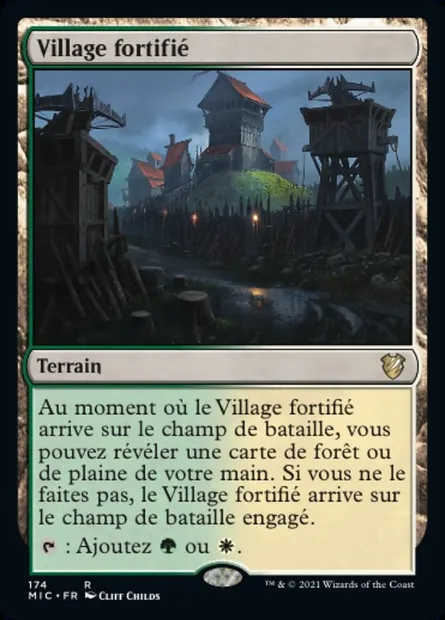 Village fortifié, carte Magic MIC 174 — extension Midnight Hunt Commander