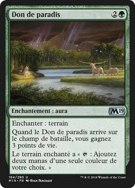 Don de paradis, carte Magic M19 184 — extension Core Set 2019