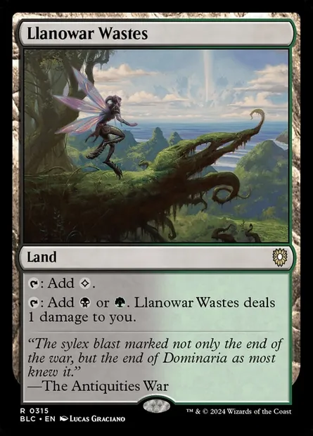 Llanowar Wastes, Magic card BLC 315 — Bloomburrow Commander set