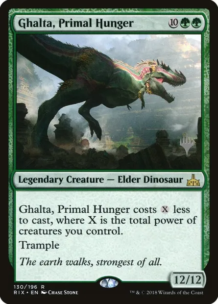 Ghalta, Primal Hunger, Magic card PRIX 130p — Rivals of Ixalan Promos set