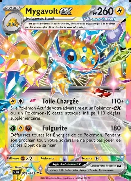 Mygavolt-ex, carte Pokémon SCR 051 — extension Couronne Stellaire