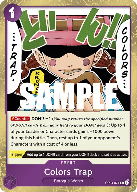 Colors Trap, One Piece card OP04-074 — KINGDOMS OF INTRIGUE set