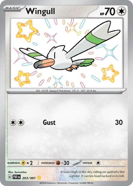 Wingull, Pokémon card PAF 203 — Paldean Fates set