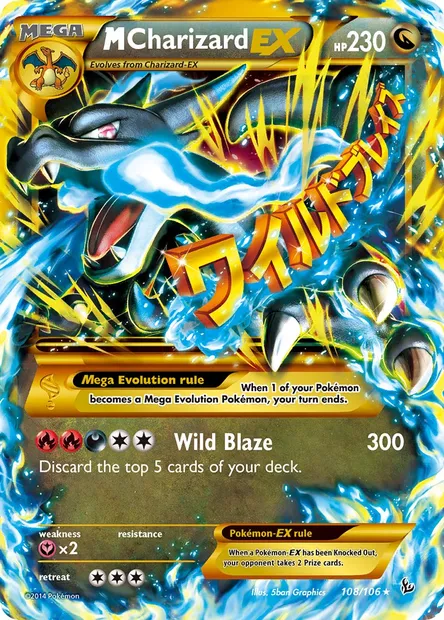 M Charizard EX, Pokémon card FLF 108 — Flashfire set