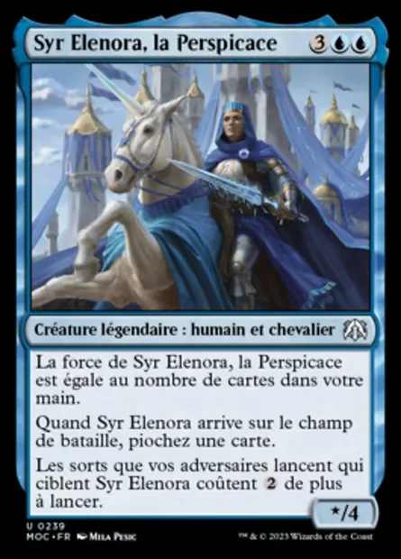 Syr Elenora, la Perspicace, carte Magic MOC 239 — extension March of the Machine Commander