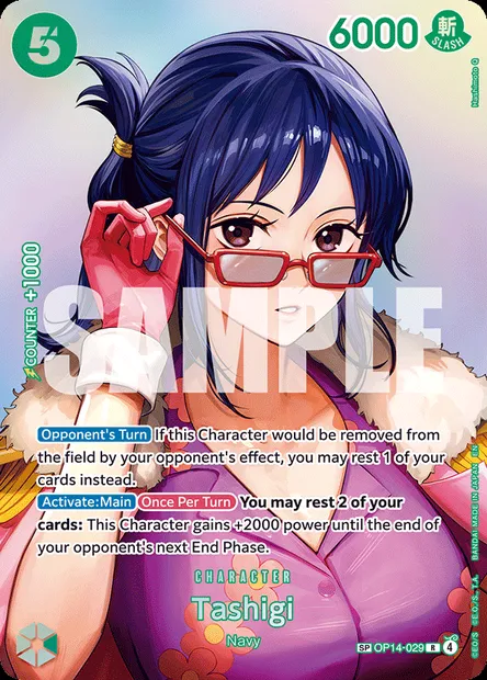 Tashigi, One Piece card OP14-029 — THE AZURE SEA’S SEVEN set