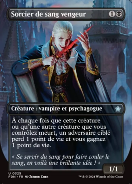 Sorcier de sang vengeur, carte Magic FDN 325 — extension Foundations