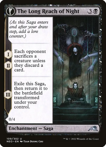 The Long Reach of Night // Animus of Night's Reach, Magic card NEO 109 — Kamigawa: Neon Dynasty set