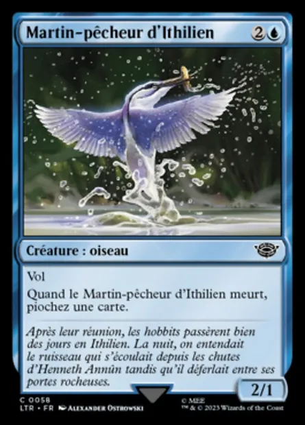 Martin-pêcheur d'Ithilien, carte Magic LTR 58 — extension Le Seigneur des Anneaux : chroniques de la Terre du Milieu