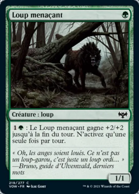 Loup menaçant, carte Magic VOW 219 — extension Innistrad : noce écarlate