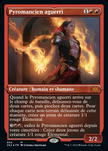 Pyromancien aguerri, carte Magic 2X2 454 — extension Double Masters 2022