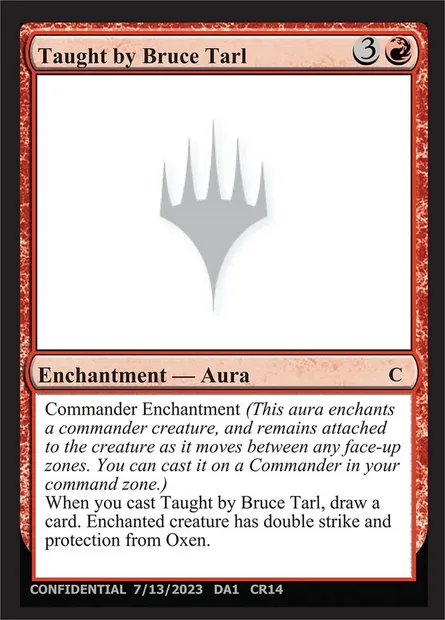 Taught by Bruce Tarl, Magic card UNK CR14b — Unknown Event set