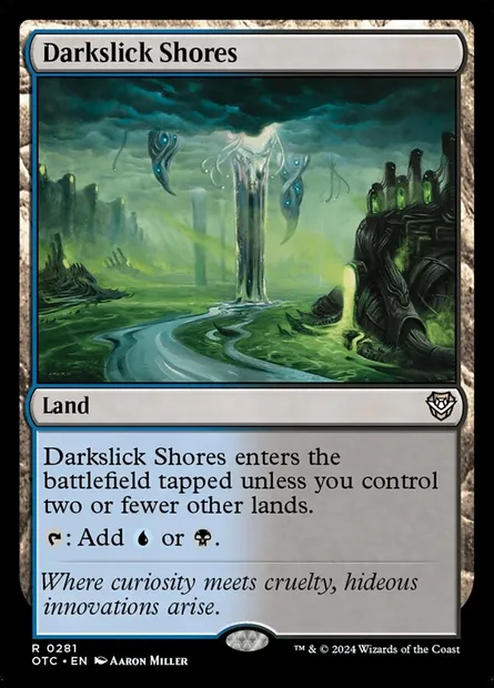 Darkslick Shores, Magic card OTC 281 — Outlaws of Thunder Junction Commander set
