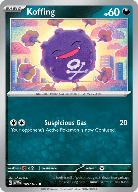Koffing, Pokémon card MEW 109 — 151 set