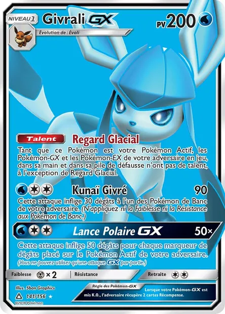 Givrali GX, carte Pokémon UPR 141 — extension Ultra-Prisme