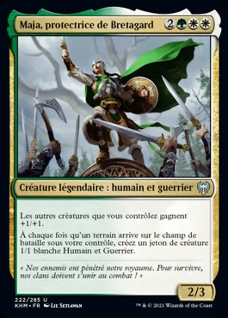 Maja, protectrice de Bretagard, carte Magic KHM 222 — extension Kaldheim