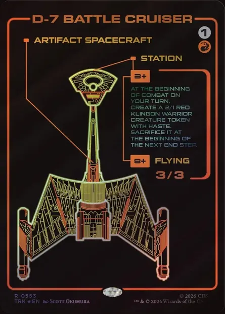 D-7 Battle Cruiser, Magic card TRK 553 — Star Trek set