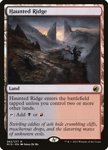 Haunted Ridge, Magic card MID 263 — Innistrad: Midnight Hunt set