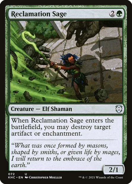 Reclamation Sage, Magic card KHC 72 — Kaldheim Commander set