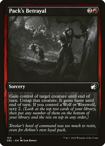 Pack's Betrayal, Magic card DBL 153 — Innistrad: Double Feature set