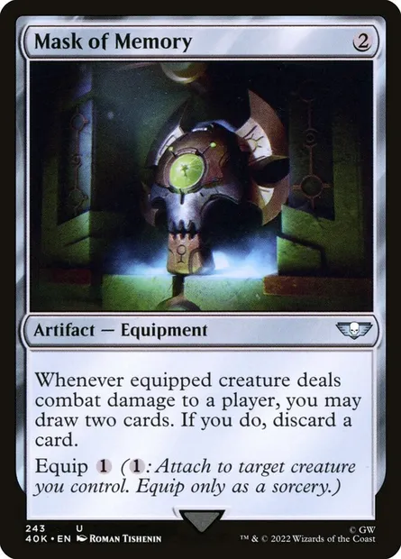 Masque de la mémoire, carte Magic 40K 243 — extension Warhammer 40,000 Commander