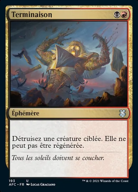 Terminaison, carte Magic AFC 193 — extension Forgotten Realms Commander