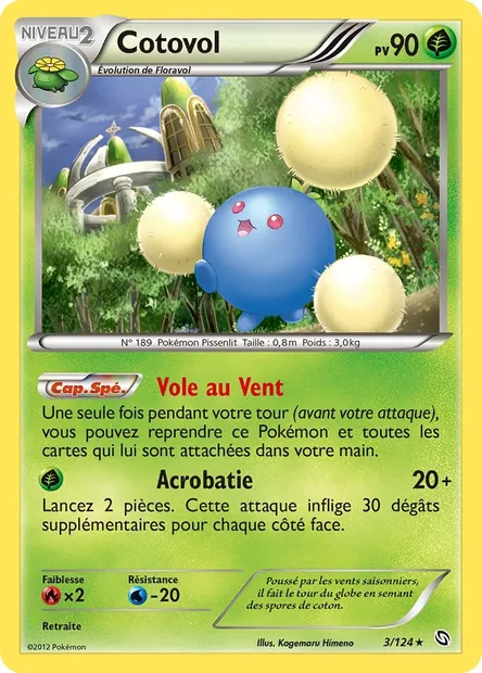 Cotovol, carte Pokémon DRX 3 — extension Dragons Éxaltés