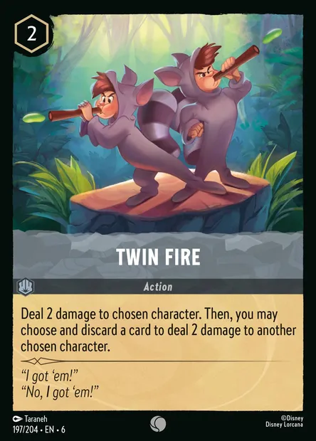 Twin Fire, Disney Lorcana card CH6-197 — Azurite Sea set