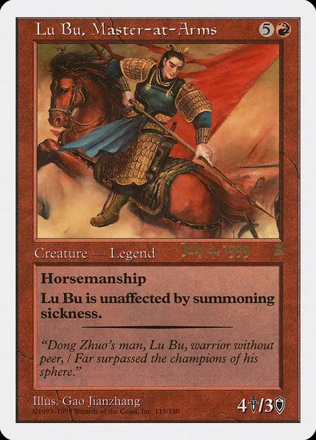Lu Bu, Master-at-Arms, Magic card PPTK 115b — Portal Three Kingdoms Promos set