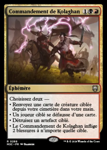 Commandement de Kolaghan, carte Magic M3C 268 — extension Modern Horizons 3 Commander