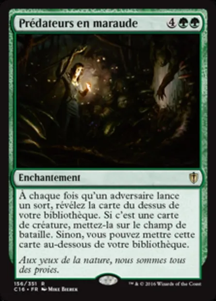 Prédateurs en maraude, carte Magic C16 156 — extension Commander 2016