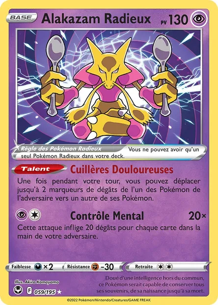 Alakazam Radieux, carte Pokémon SIT 059 — extension Tempête Argentée