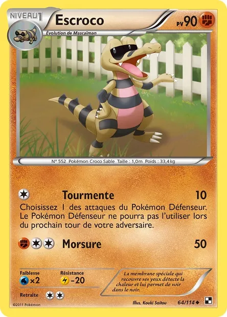 Escroco, carte Pokémon BLW 64 — extension Noir & Blanc