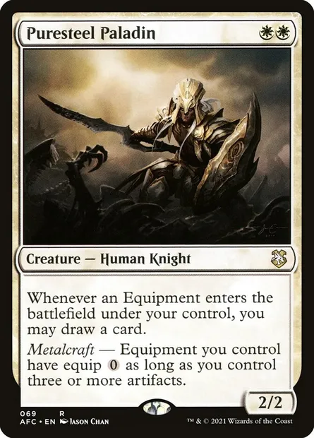 Puresteel Paladin, Magic card AFC 69 — Forgotten Realms Commander set
