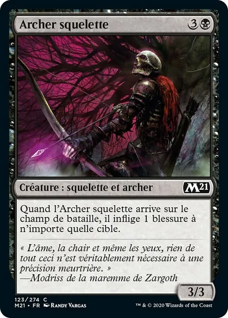 Archer squelette, carte Magic M21 123 — extension Core Set 2021