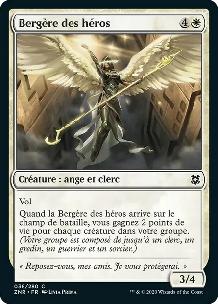 Bergère des héros, carte Magic ZNR 38 — extension Renaissance de Zendikar