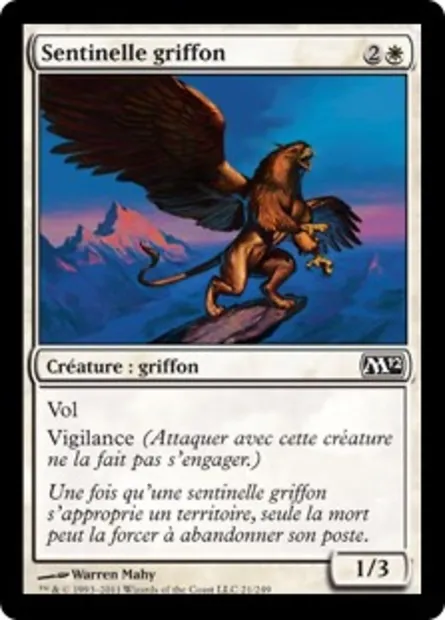Sentinelle griffon, carte Magic M12 21 — extension Magic 2012