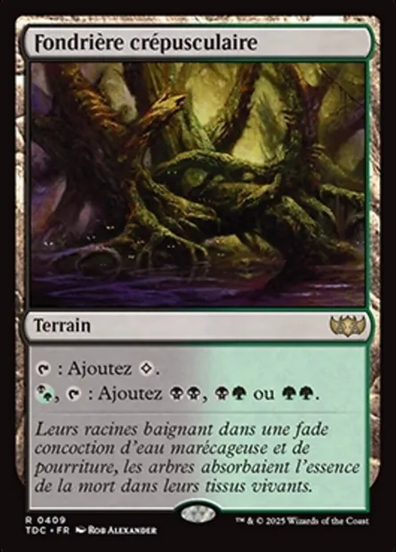 Fondrière crépusculaire, carte Magic TDC 409 — extension Tarkir: Dragonstorm Commander