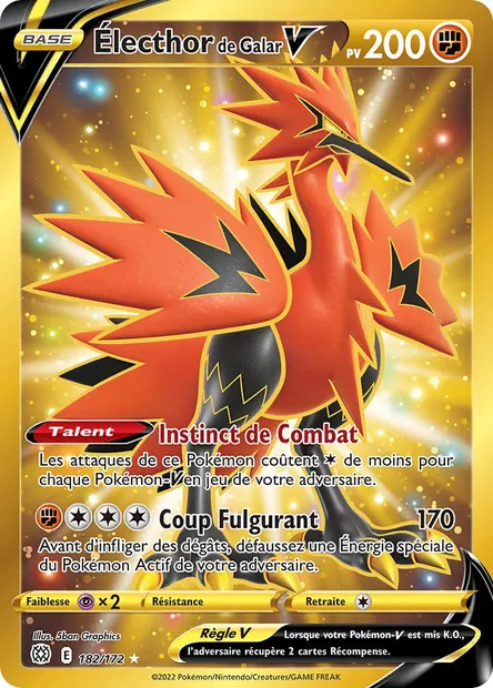 Électhor de Galar V, carte Pokémon BRS 182 — extension Stars Étincelantes