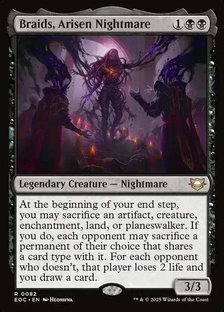 Braids, Arisen Nightmare, Magic card EOC 82 — Edge of Eternities Commander set