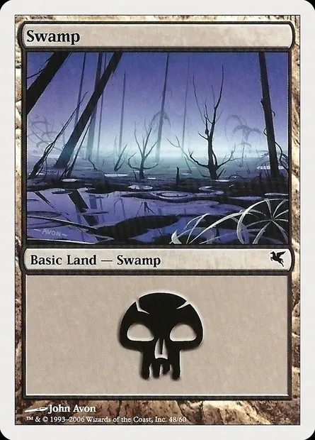Swamp, Magic card PHUK 48 — Hachette UK set