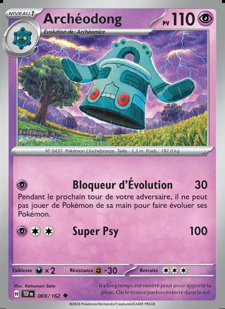 Archéodong, carte Pokémon TEF 069 — extension Forces Temporelles