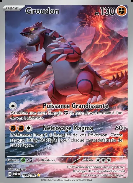 Groudon, carte Pokémon PAR 199 — extension Faille Paradoxe