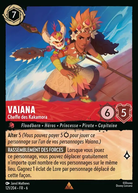 Vaiana - Cheffe des Kakamora, carte Disney Lorcana CH6-121 — extension La Mer Azurite